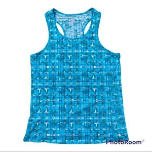 Title Nine Tank Top Athletic Racerback Matahari Shibori Blocks Small